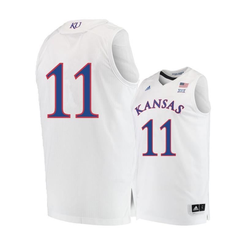 11 Devon Dotso White Kansas Jayhawks NCAA Jersey Men's