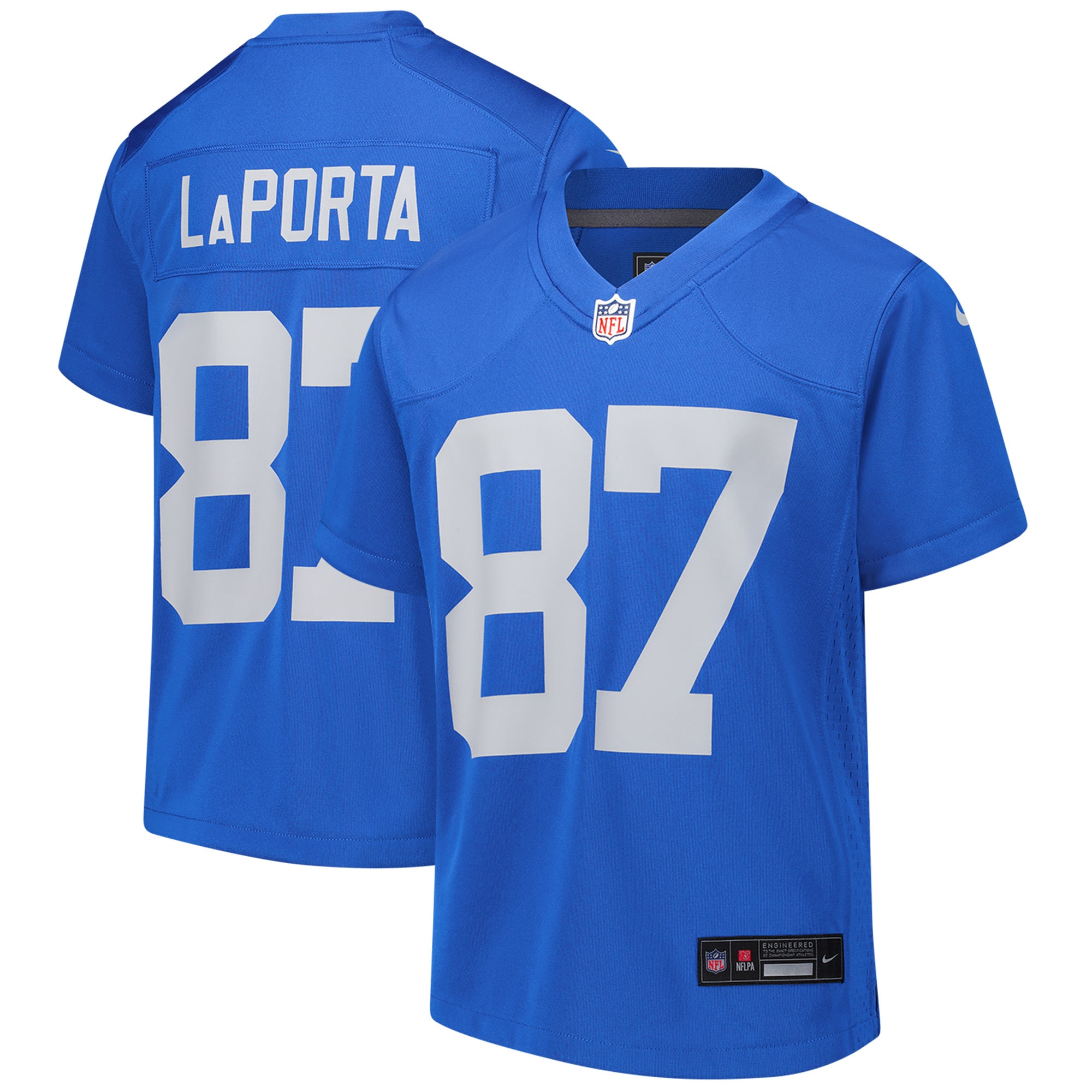 Detroit Lions Sam LaPorta Blue Alternate Game NFL Jersey Youth