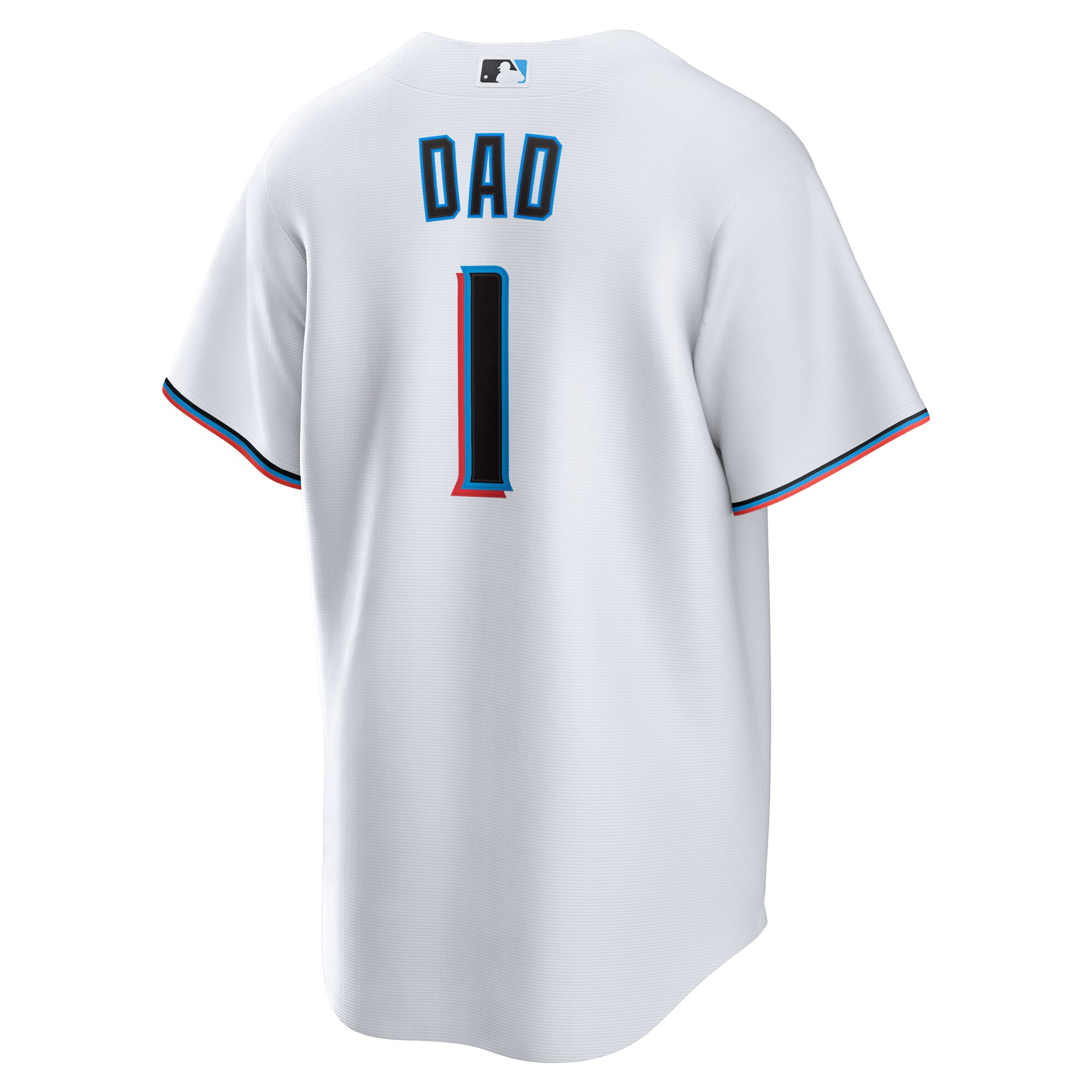 Miami Marlins White #1 Dad Home MLB Jersey Men's