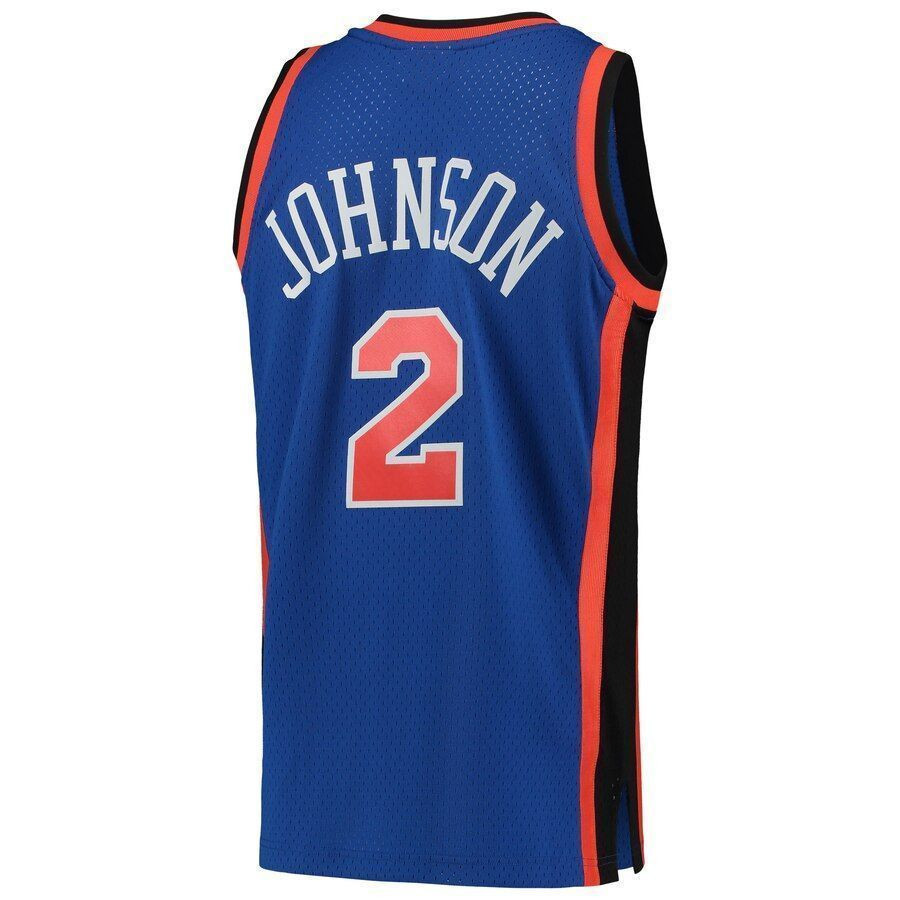 Larry Johnson New York Knicks Mitchell Ness Hardwood Classics 1998-99 Swingman Blue NBA Jersey Men's