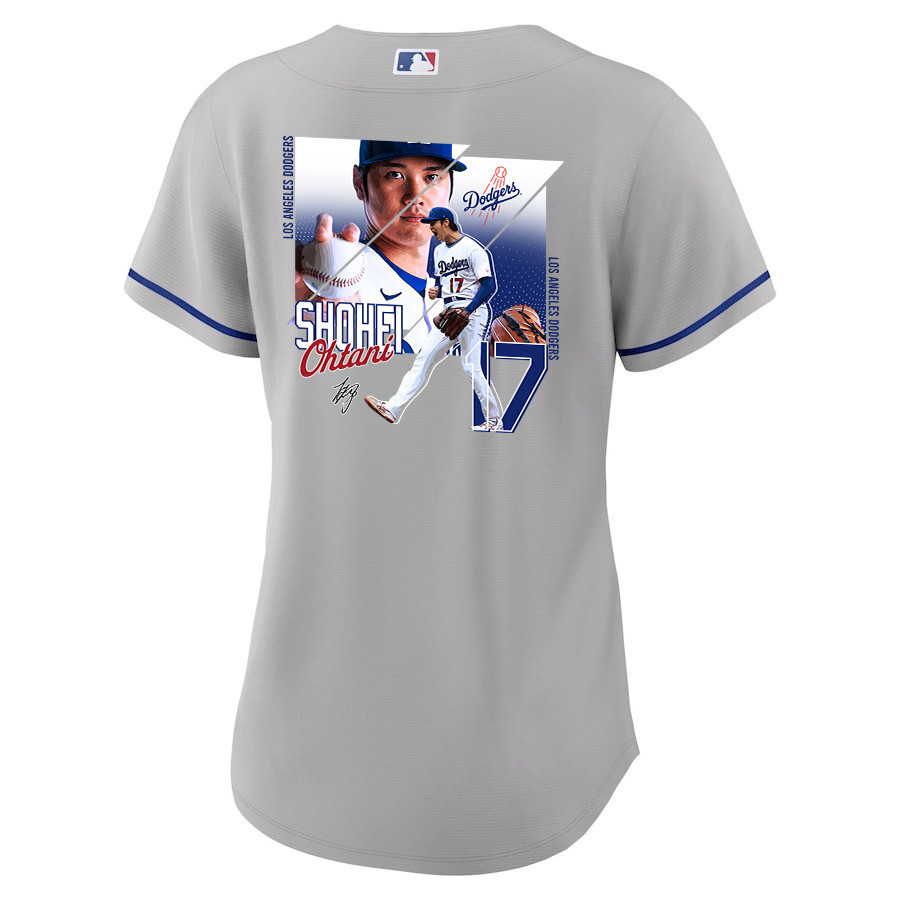 Shohei Ohtani 17 Los Angeles Dodgers Signed Greatest Sho On Earth 2023 Road Gray MLB Jersey Women's