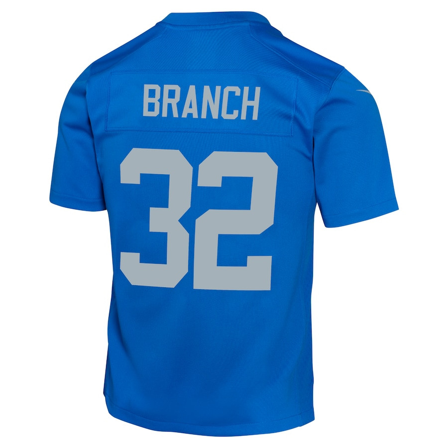 Brian Branch 32 Detroit Lions Alternate Game Blue NFL Jersey Youth