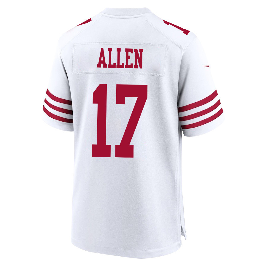 Brandon Allen 17 San Francisco 49ers Super Bowl LVIII Patch Game White NFL Jersey Men's