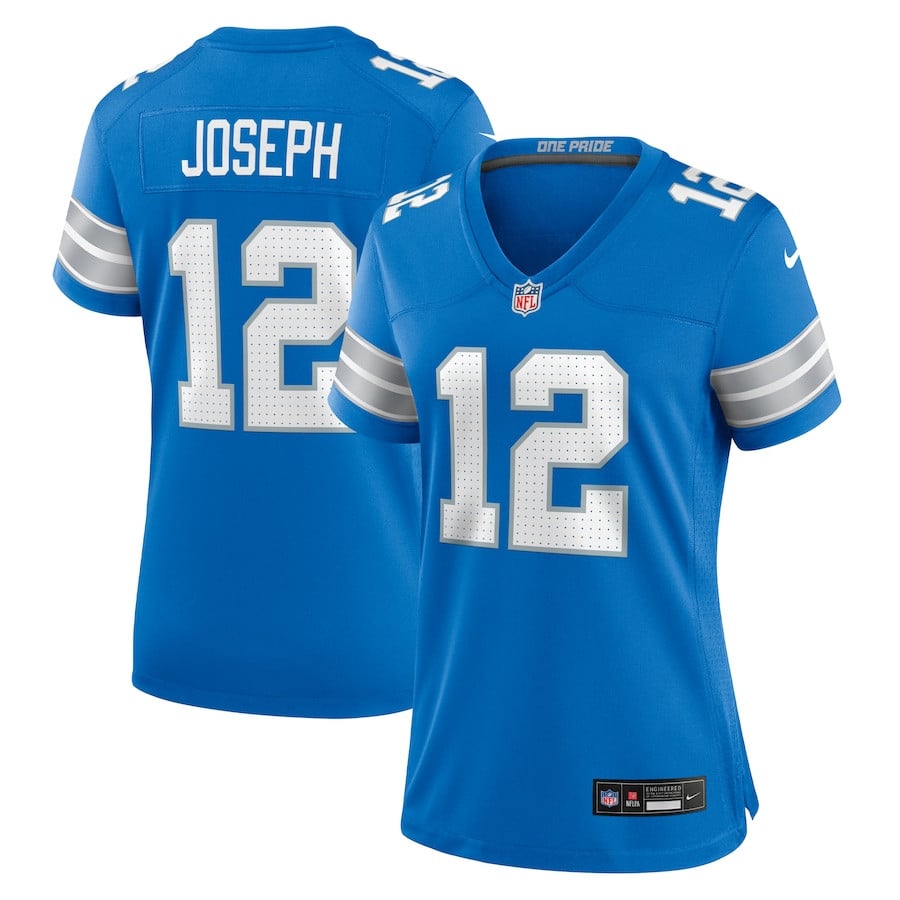 Brandon Joseph 12 Detroit Lions Team Game Blue NFL Jersey Women's