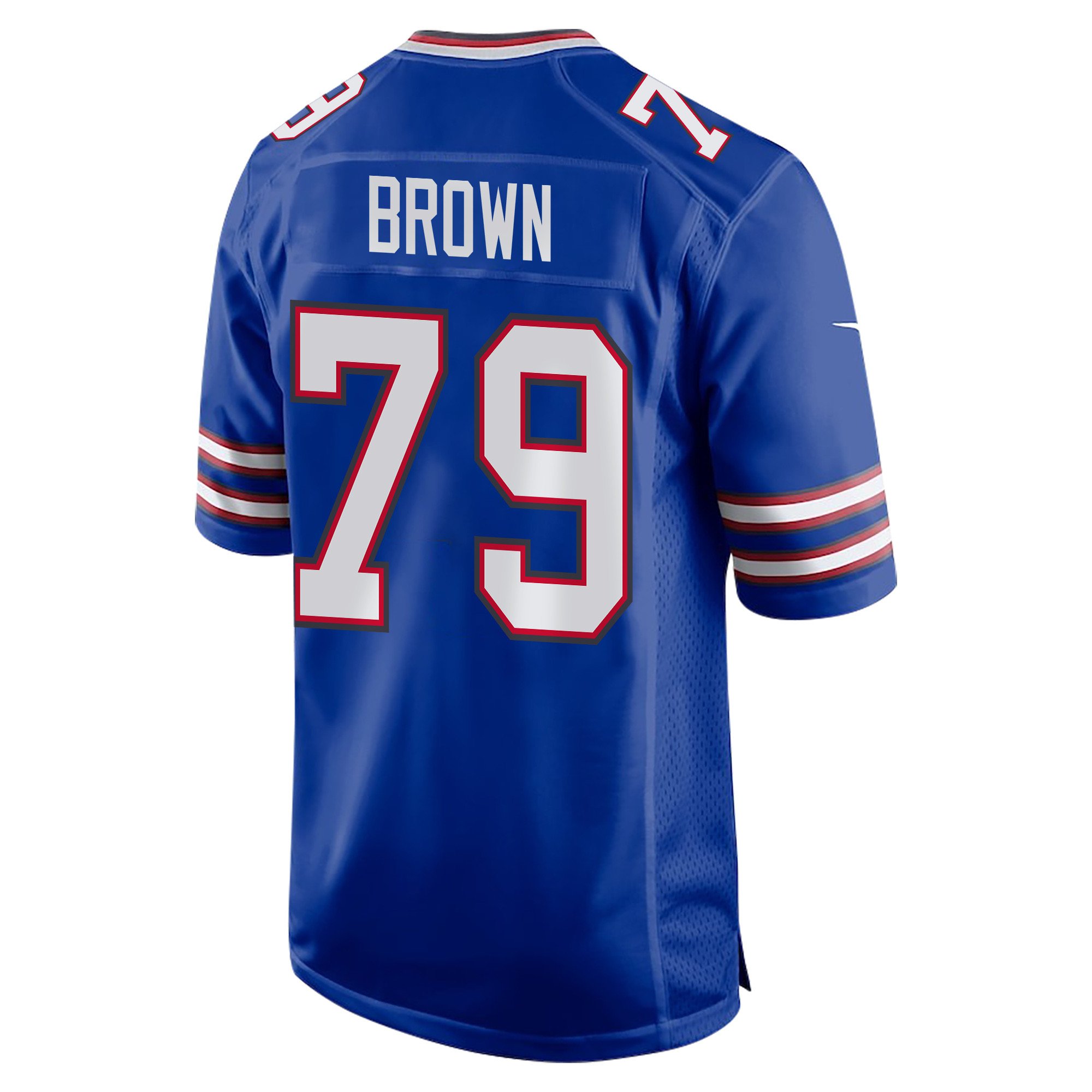 Spencer Brown 79 Buffalo Bills Super Bowl LIX Champions Patch New Orleans A Symphony of Sport' EMBROIDERED Game Royal NFL Jersey Men's