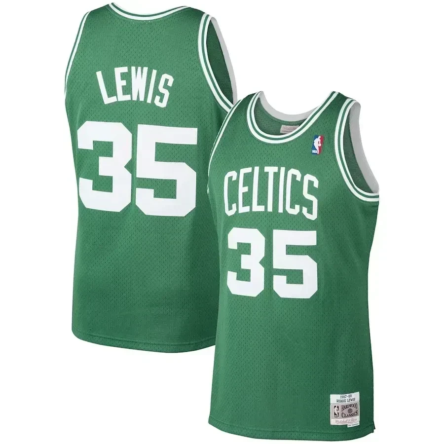 Reggie Lewis Boston Celtics Mitchell Ness 1987-88 Hardwood Classics Swingman Kelly Green NBA Jersey Men's