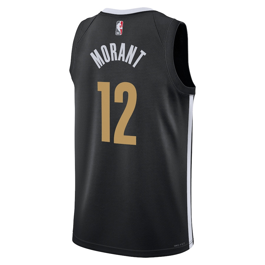 Ja Morant 12 Memphis Grizzlies 2023/24 City Edition Swingman Black NBA Jersey Men's