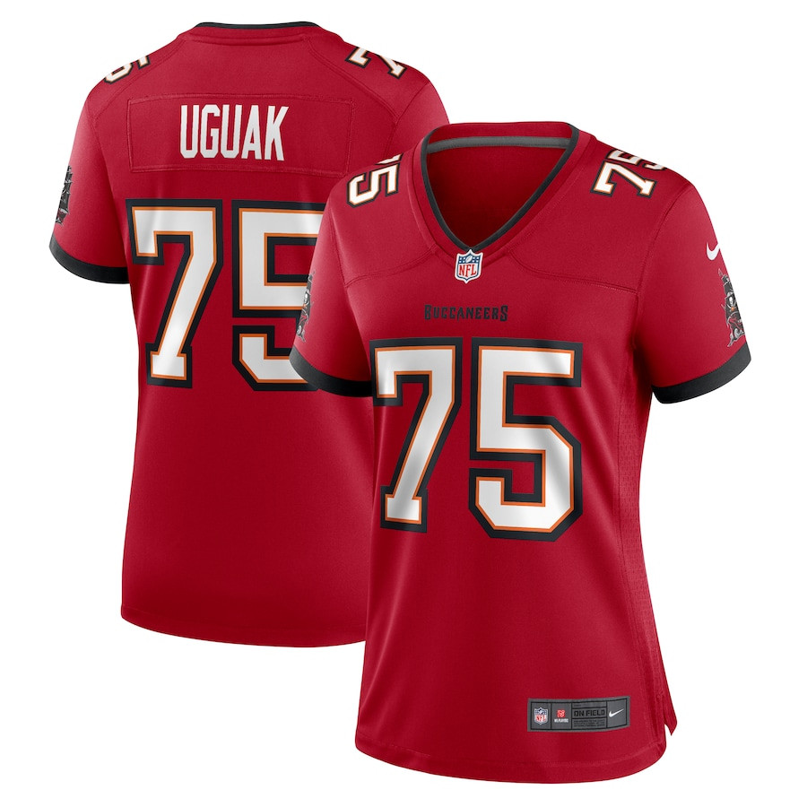 Lwal Uguak 75 Tampa Bay Buccaneers Game Red NFL Jersey Women's