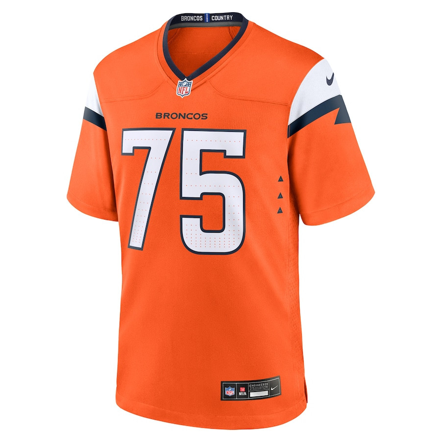 Quinn Bailey 75 Denver Broncos Team Game Orange NFL Jersey Men's