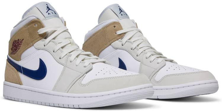 Air Jordan 1 Mid White Khaki Blue Void DO6726-100