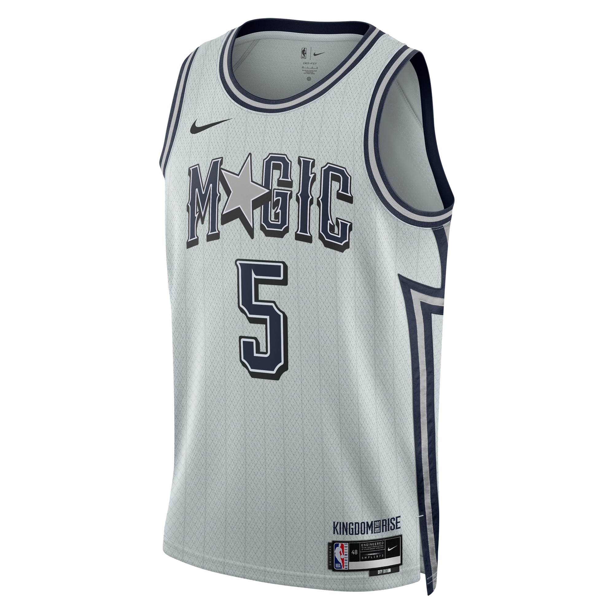 Camiseta City Edition Swingman Orlando Magicc 2024 Plateada Paolo Bancher Unisex NBA Jersey Unisex