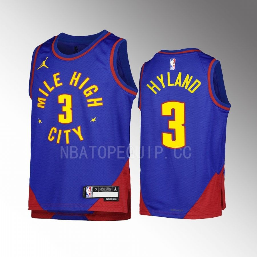 Denver Nuggets Bones Hyland 3 Statement Edition Blu Swingman NBA Jersey Men's