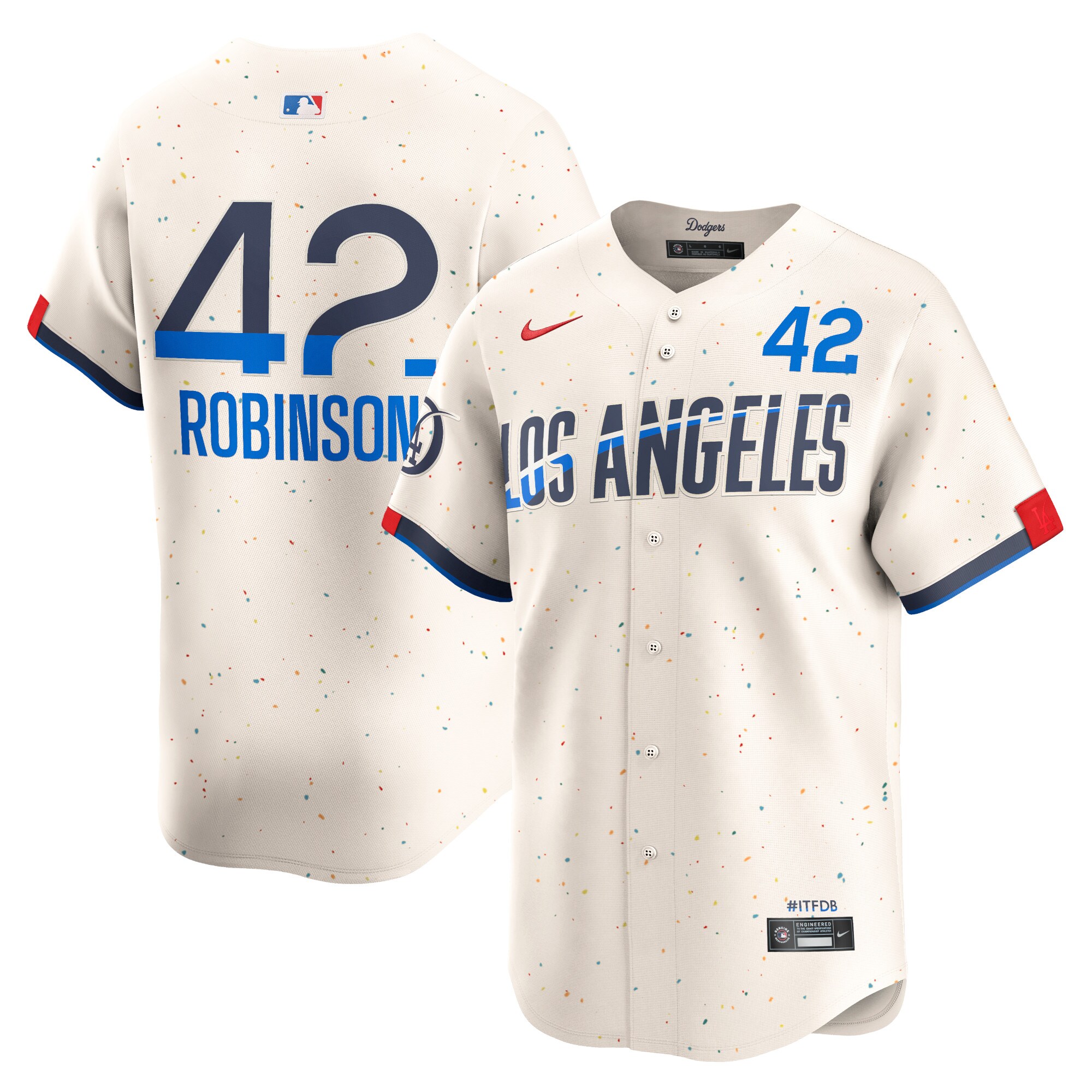 Los Angeles Dodgers Jackie Robinson Cream 2024 City Connect Limited Player MLB Jersey Men's
