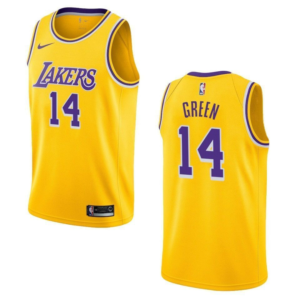 Los Angeles Lakers 14 Danny Green Icon Swingman Yellow NBA Jersey Men's