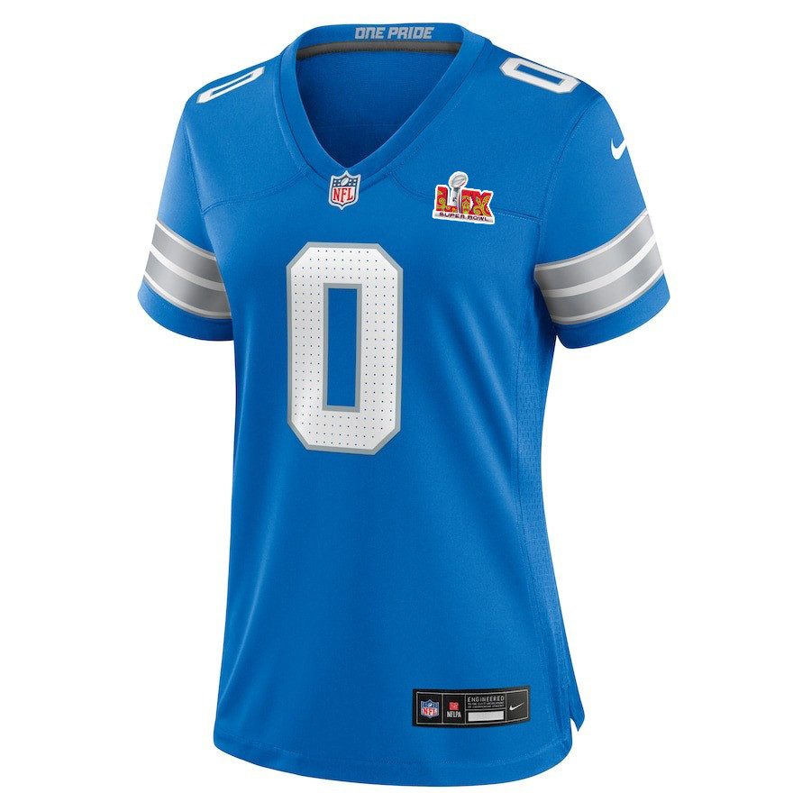 Terrion Arnold #0 Detroit Lions Super Bowl LIX Blue NFL Jersey Women's