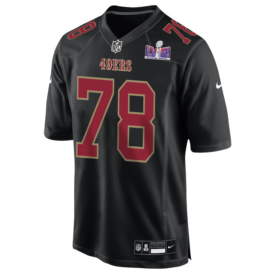 Ben Bartch 78 San Francisco 49ers Super Bowl LVIII Patch Fashion Game Carbon Black NFL Jersey Men's