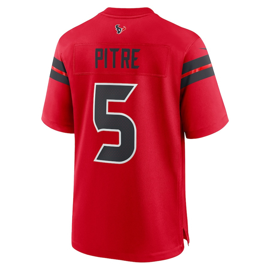 Jalen Pitre 5 Houston Texans Game Red NFL Jersey Men's