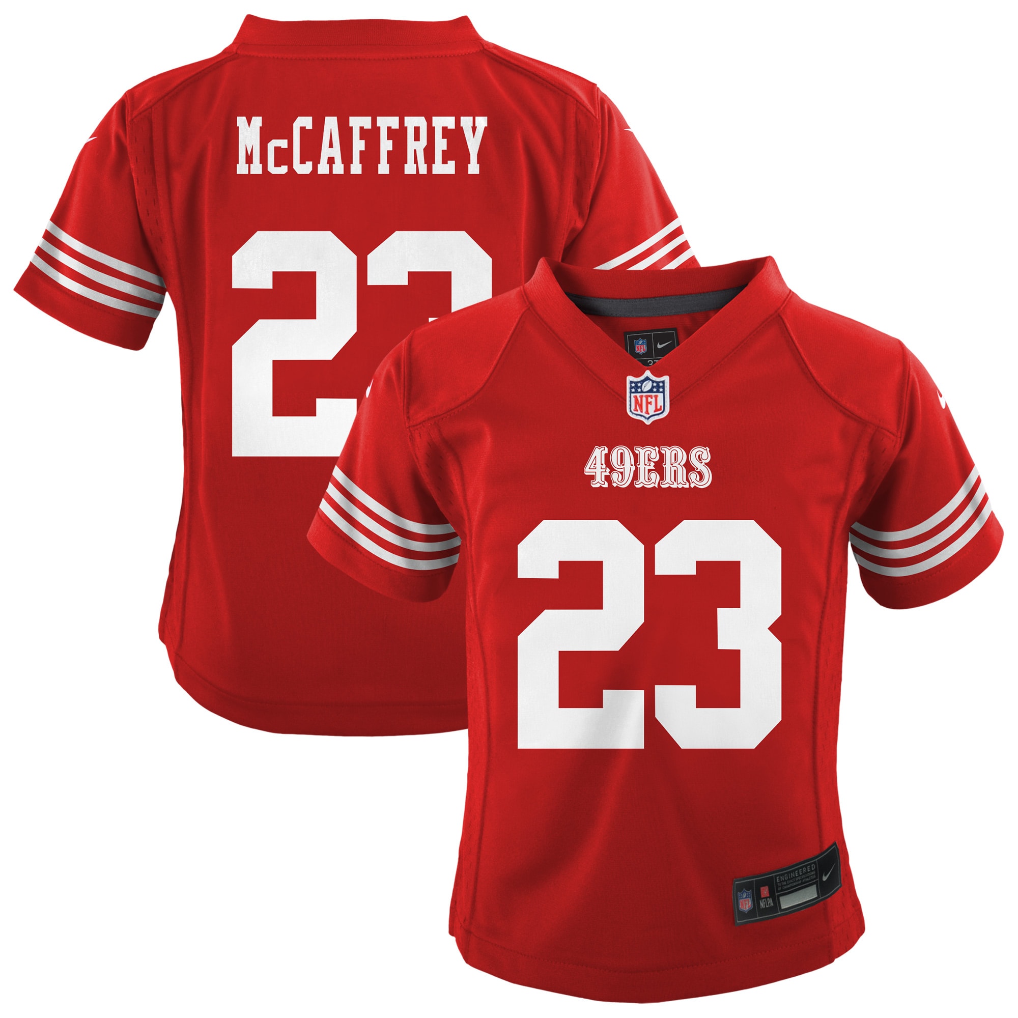 Infant San Francisco 49ers Christian McCaffrey Scarlet Team Player Game NFL Jersey Men's