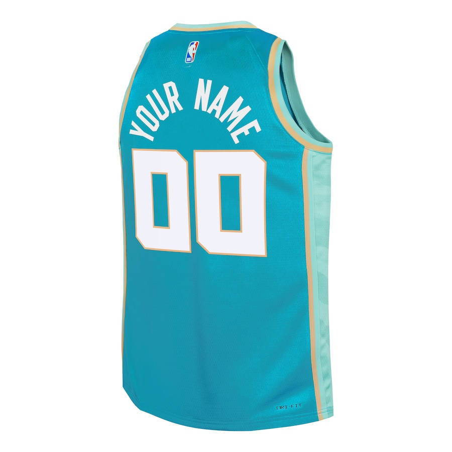 Charlotte Hornets 2023/24 City Edition Swingman Custom Teal NBA Jersey Youth