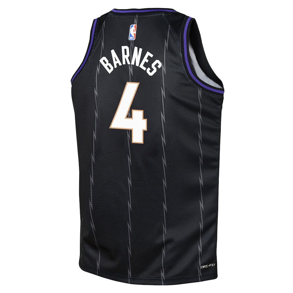 Scottie Barnes 4 Toronto Raptors 2024/25 Swingman Playe City Edition Black NBA Jersey Youth