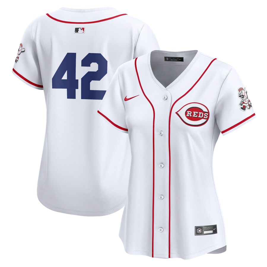 Cincinnati Reds Women's 2024 Jackie Robinson Day Home Limited Jersey White