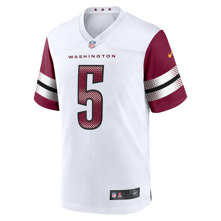 Jayden Daniels 5 Washington Commanders Player Game White NFL Jersey Men's