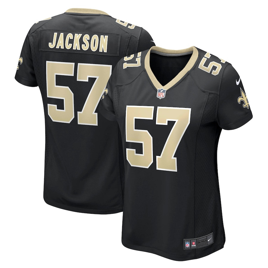 Rickey Jackson 57 New Orleans Saints Retired Black NFL Jersey Women's