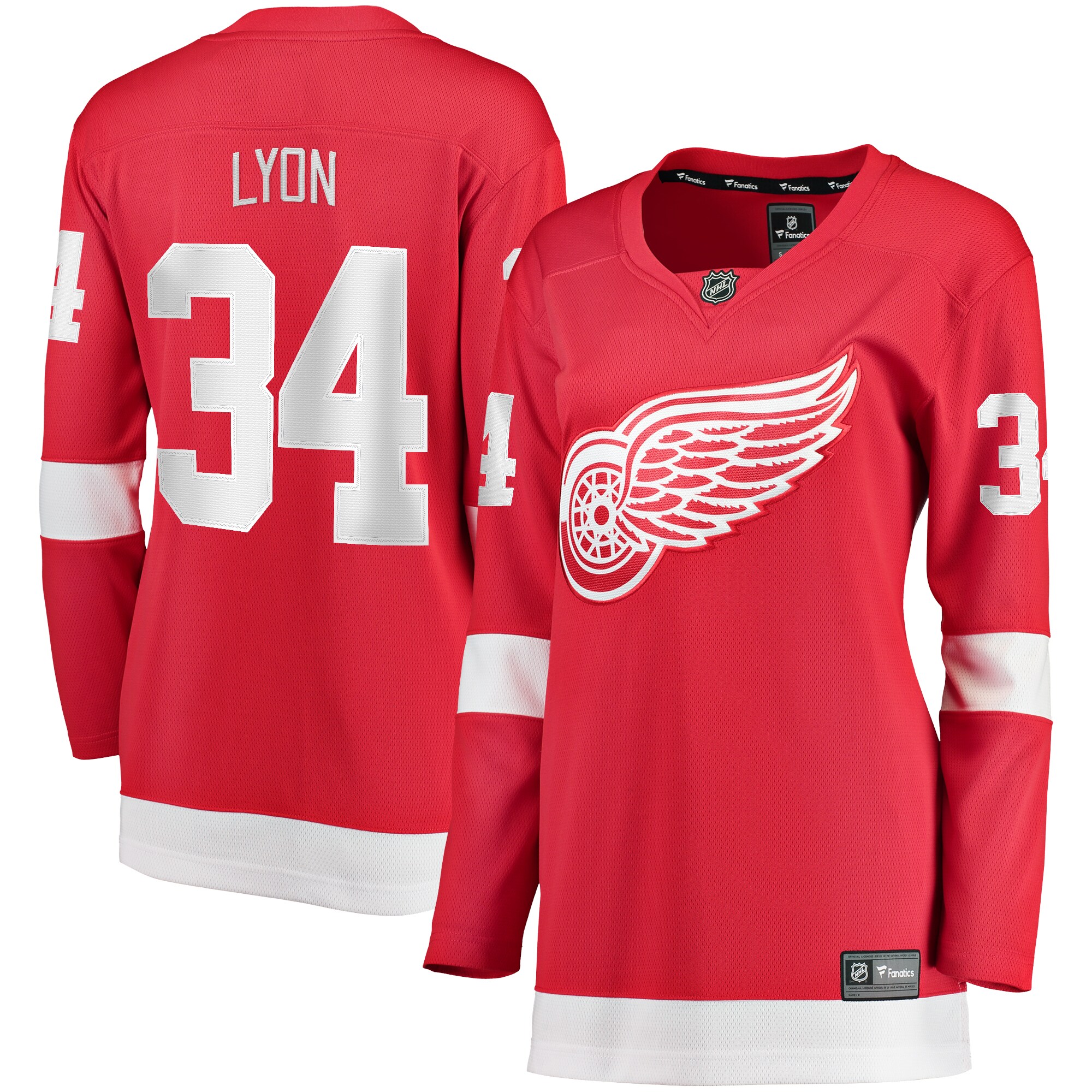 Detroit Red Wings Alex Lyon Red Home Breakaway Player NHL Jersey Women's