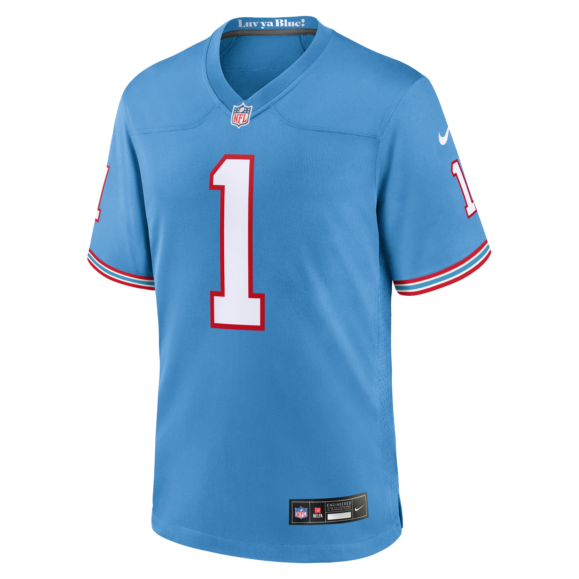 Tennessee Titans Warren Moon Light Blue Oilers Throwback Retired Player Game NFL Jersey Men's