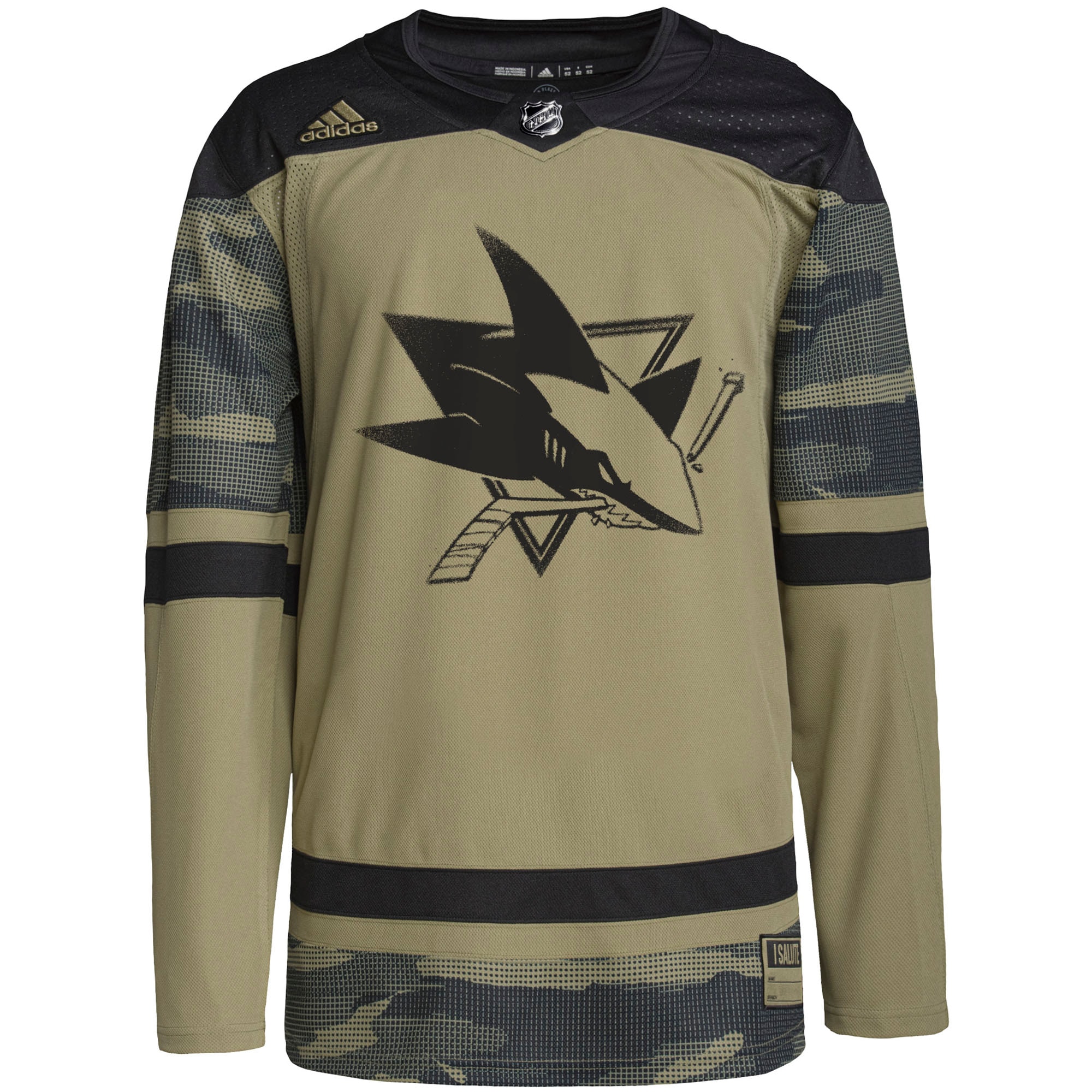 San Jose Sharks Camo Military Appreciation Team Practice NHL Jersey Men's