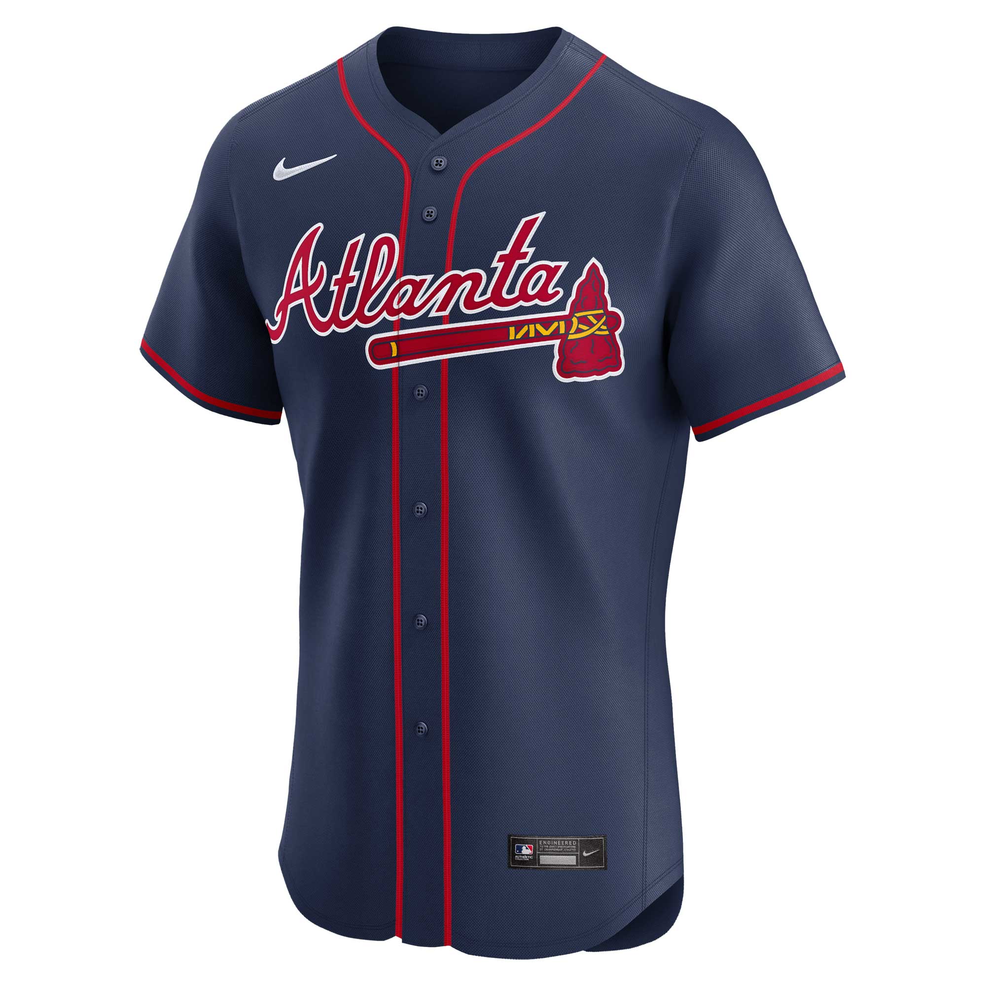 Atlanta Braves Navy Alternate Elite MLB Jersey Men's