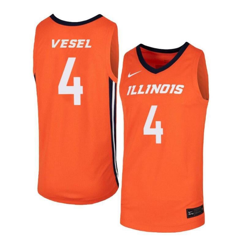 4 Matic Vesel Orange Elite Illinois Fighting Illini NCAA Jersey Men's