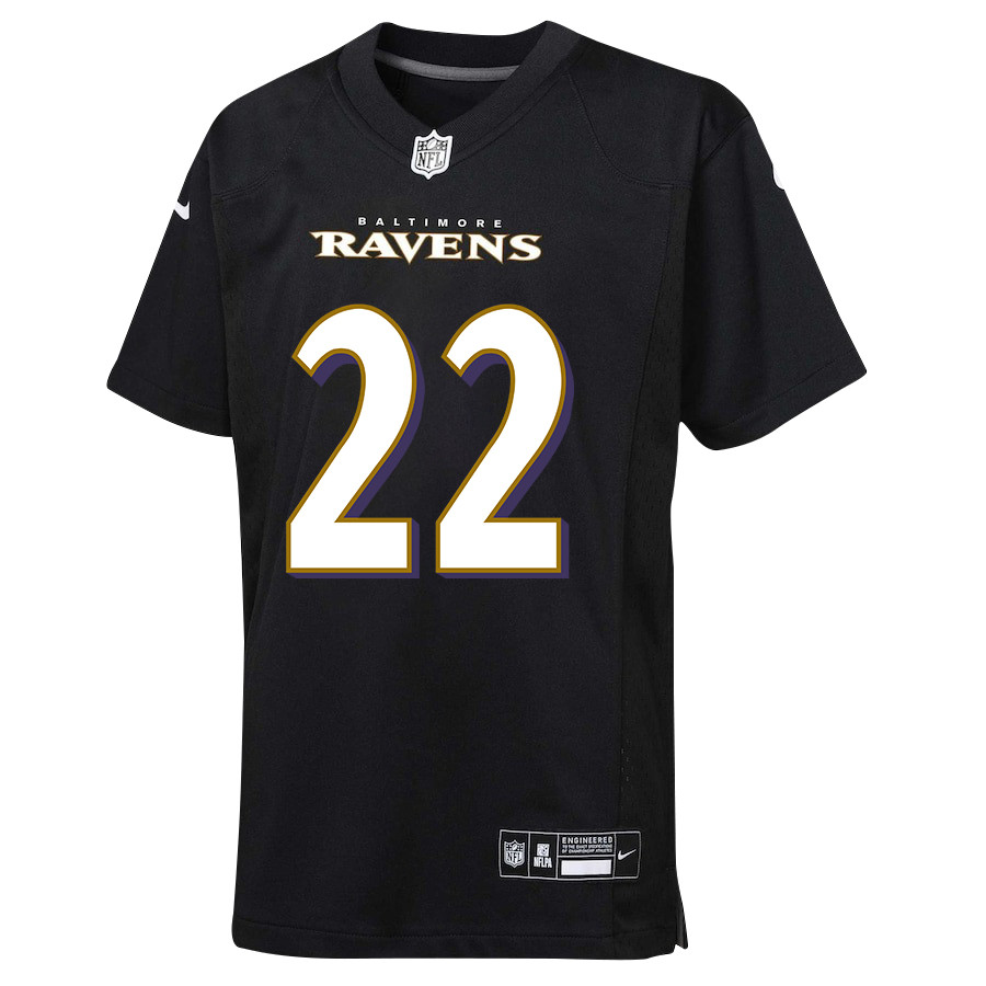 Derrick Henry 22 Baltimore Ravens Game Black NFL Jersey Youth