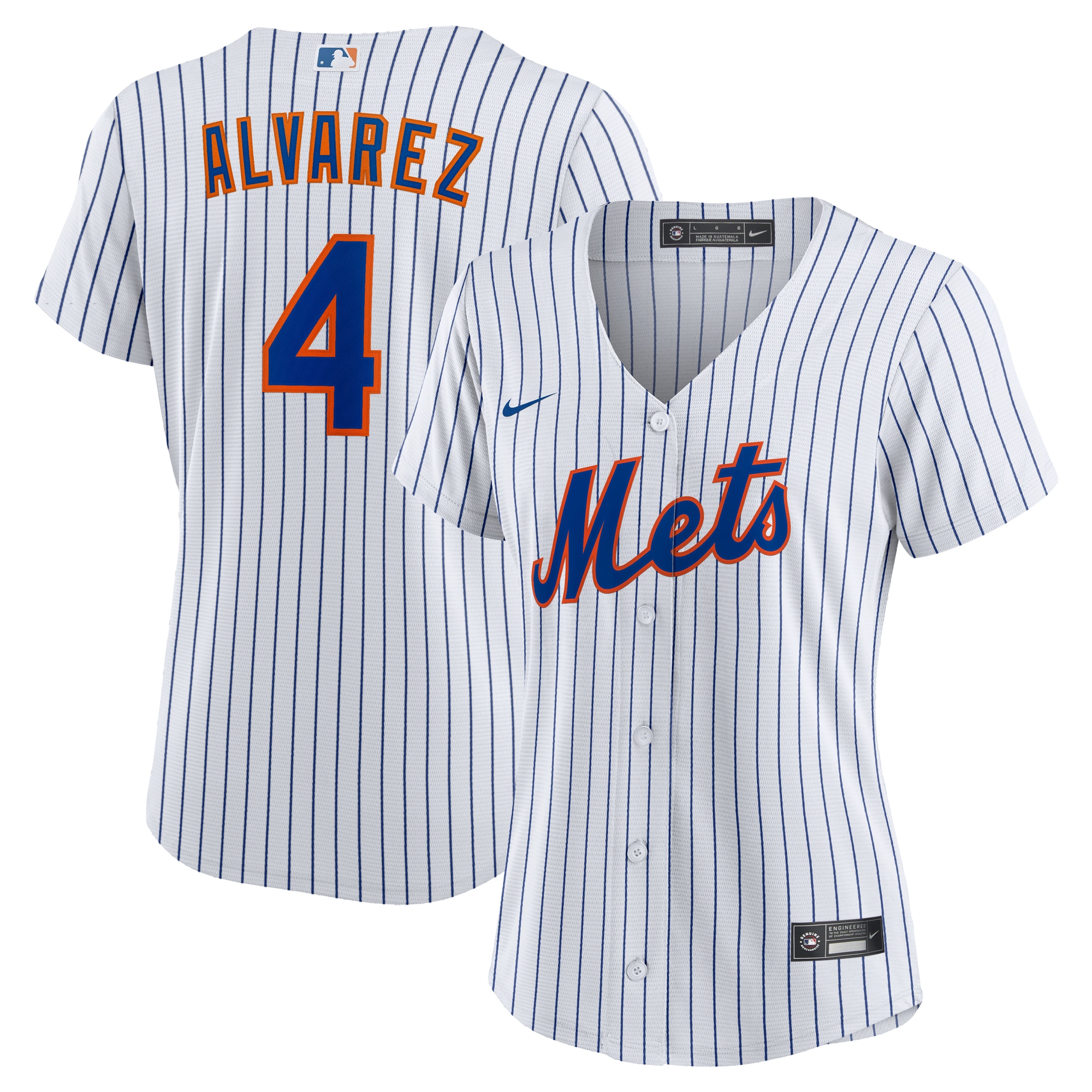 New York Mets Francisco Alvarez White Home MLB Jersey Women's