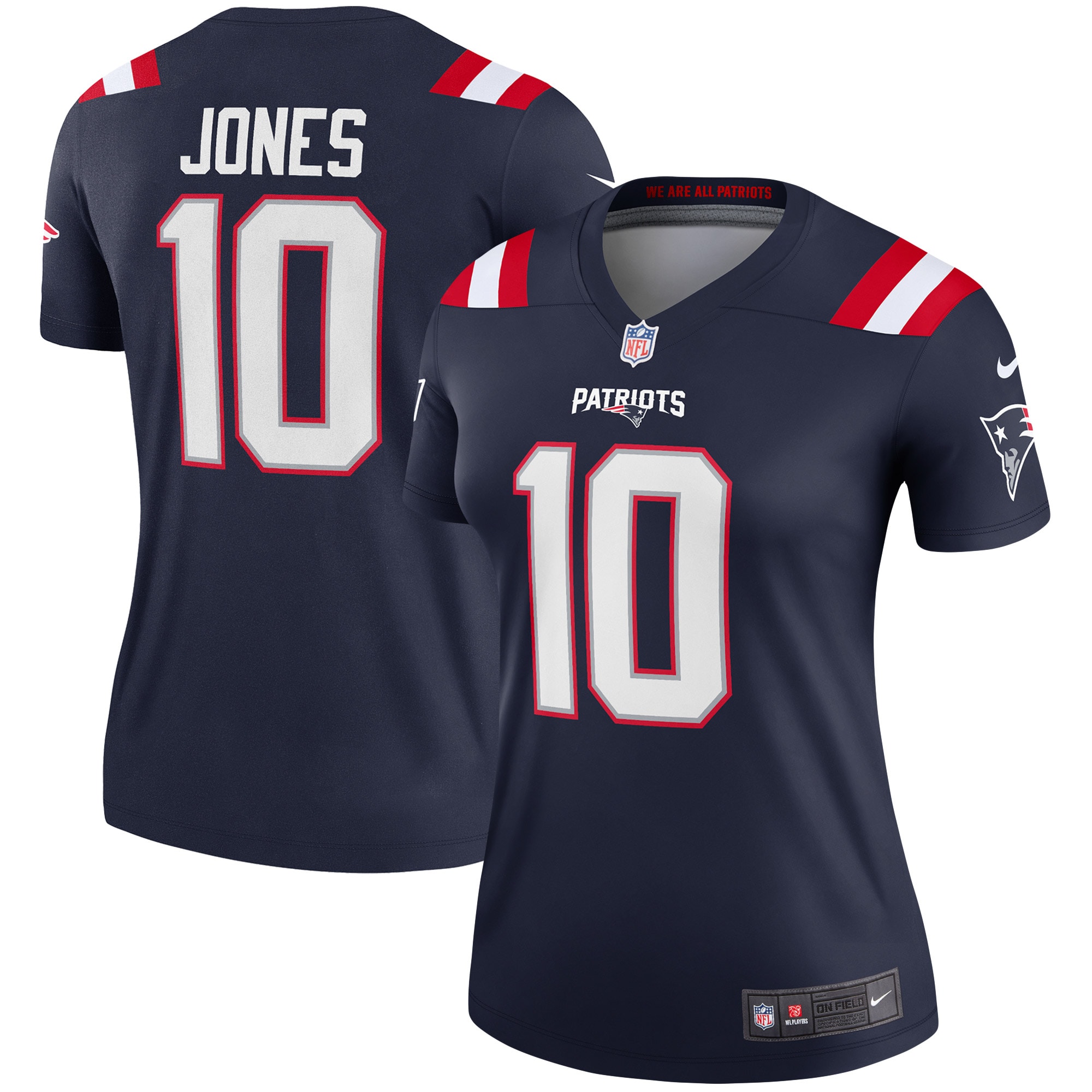 New England Patriots Mac Jones Navy Legend Player Performance Top NFL Jersey Women's
