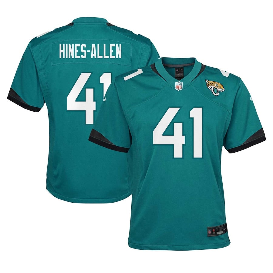 Josh Hines-Allen 41 Jacksonville Jaguars Game Teal NFL Jersey Youth