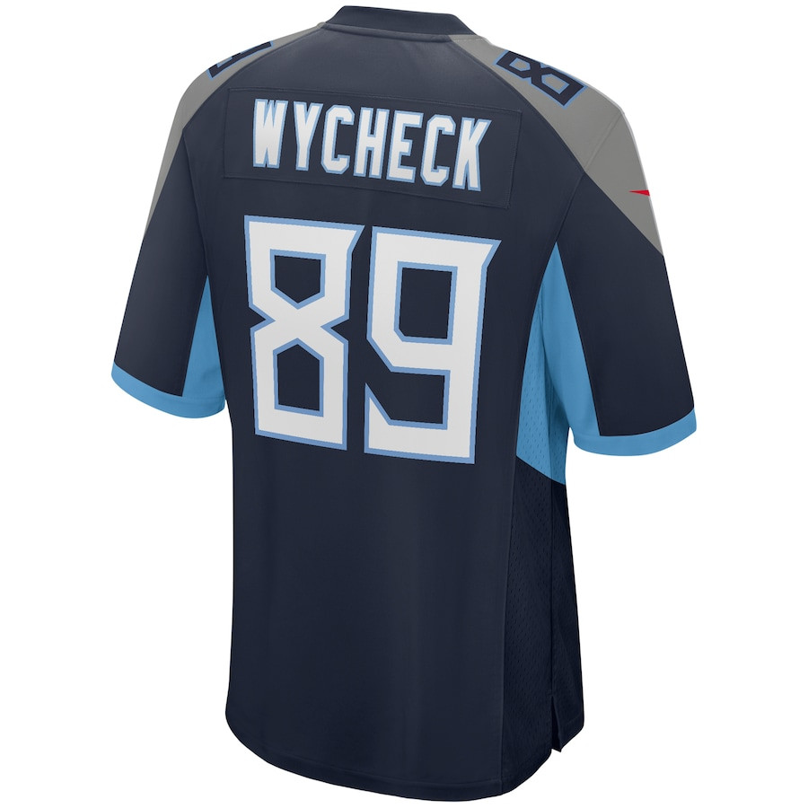 Frank Wycheck 89 Tennessee Titans Game Retired Navy NFL Jersey Men's