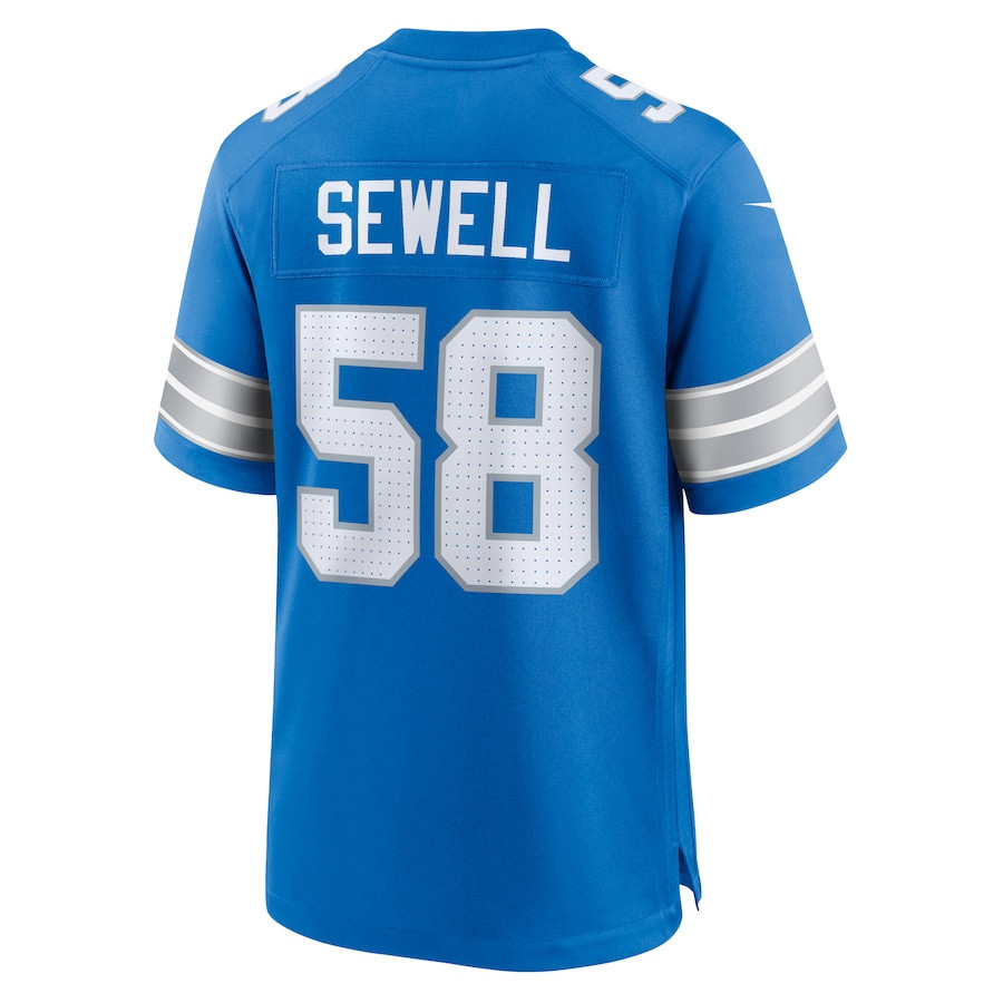 Penei Sewell 58 Detroit Lions Game Blue, Men NFL Jersey Men's