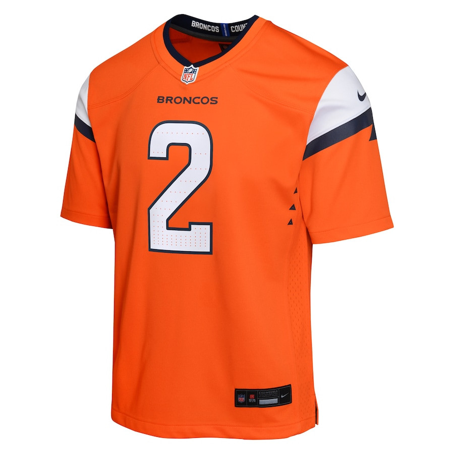 Patrick Surtain II 2 Denver Broncos Game Orange NFL Jersey Youth