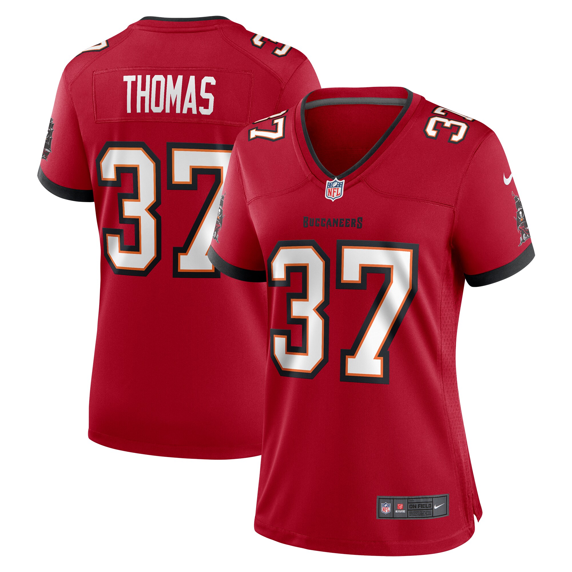 Tampa Bay Buccaneers Tavierre Thomas Red Game NFL Jersey Women's
