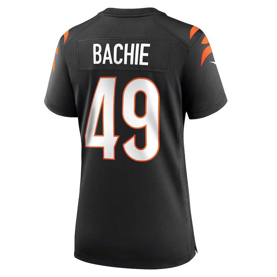 Joe Bachie 49 Cincinnati Bengals Team Game Black NFL Jersey Women's