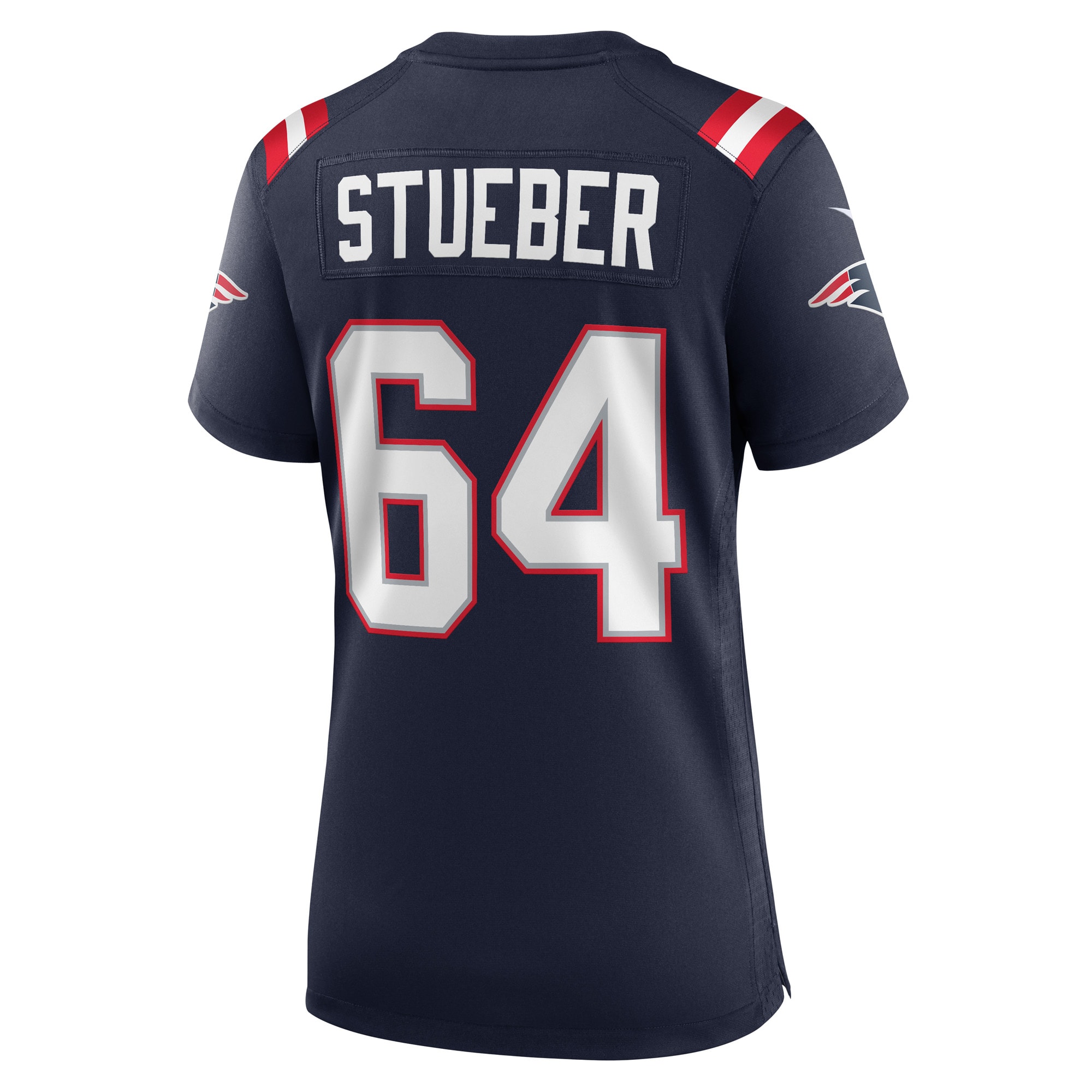 New England Patriots Andrew Stueber Navy Game Player NFL Jersey Women's