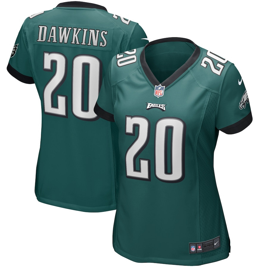 Brian Dawkins 20 Philadelphia Eagles Game Retired Midnight Green NFL Jersey Women's