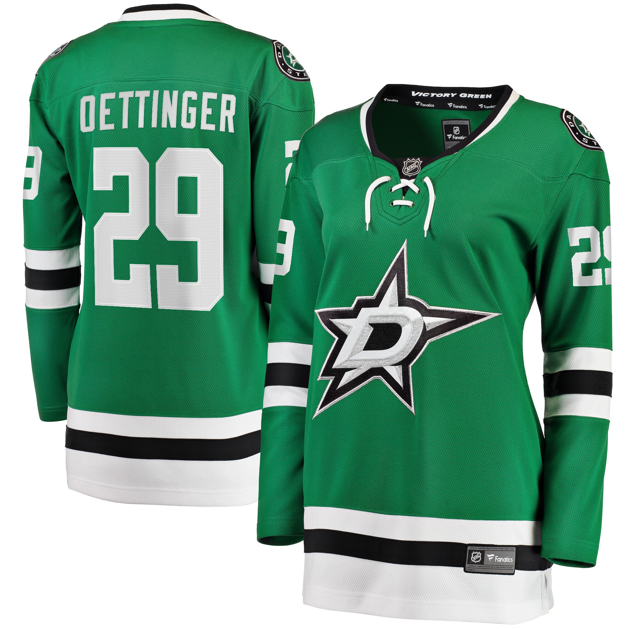 Dallas Stars Jake Oettinger Kelly Green Home Breakaway Player NHL Jersey Women's