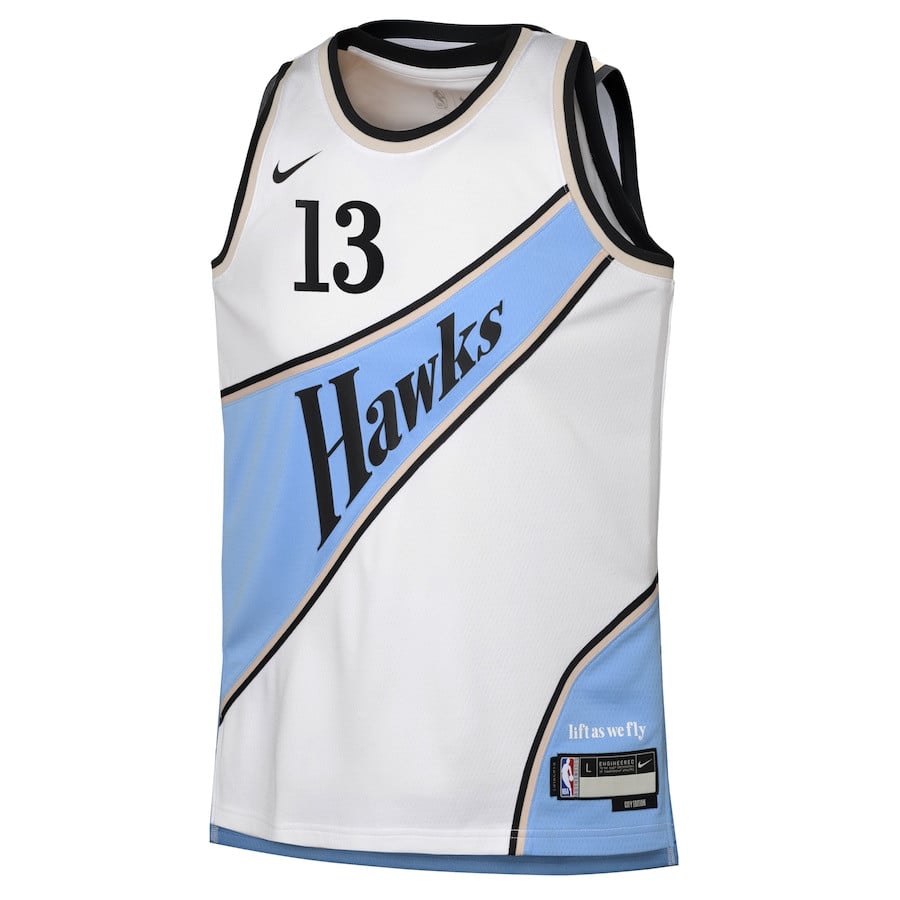 Bogdan Bogdanovic 13 Atlanta Hawks 2024/25 Swingman Playe City Editio White NBA Jersey Youth