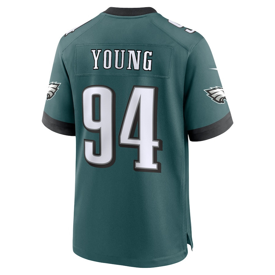 Byron Young #94 Philadelphia Eagles Super Bowl LIX Midnight Green NFL Jersey Youth