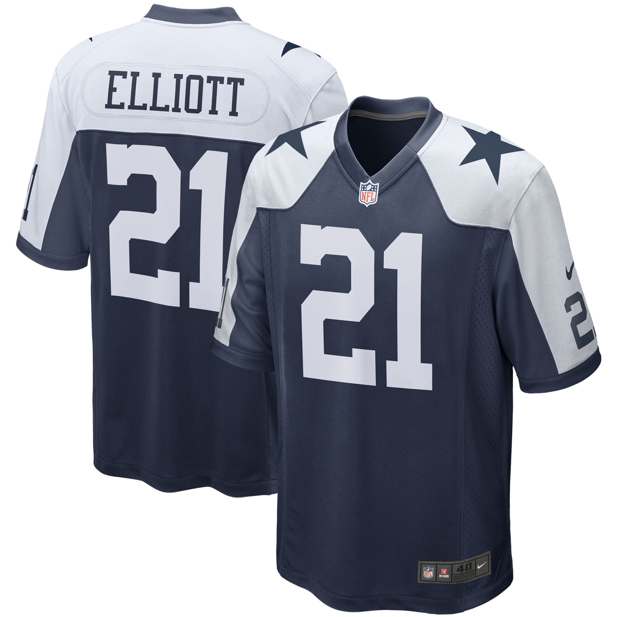 Dallas Cowboys Ezekiel Elliott Navy Alternate Game Team NFL Jersey Men's