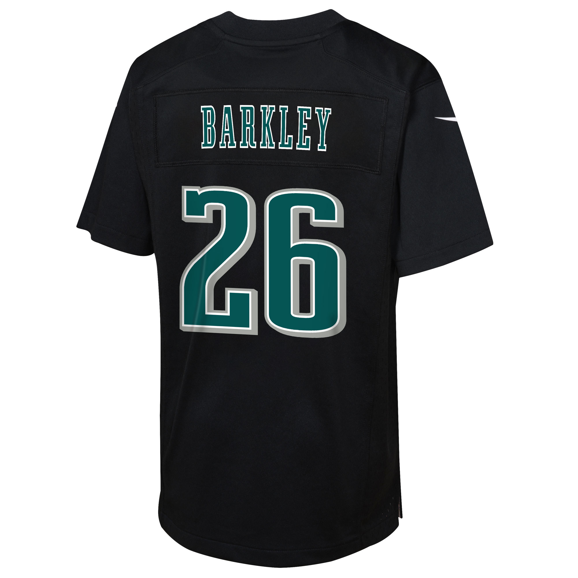 Philadelphia Eagles Saquon Barkley Carbon Black Super Bowl LIX Patch Fashion Game Player NFL Jersey Youth