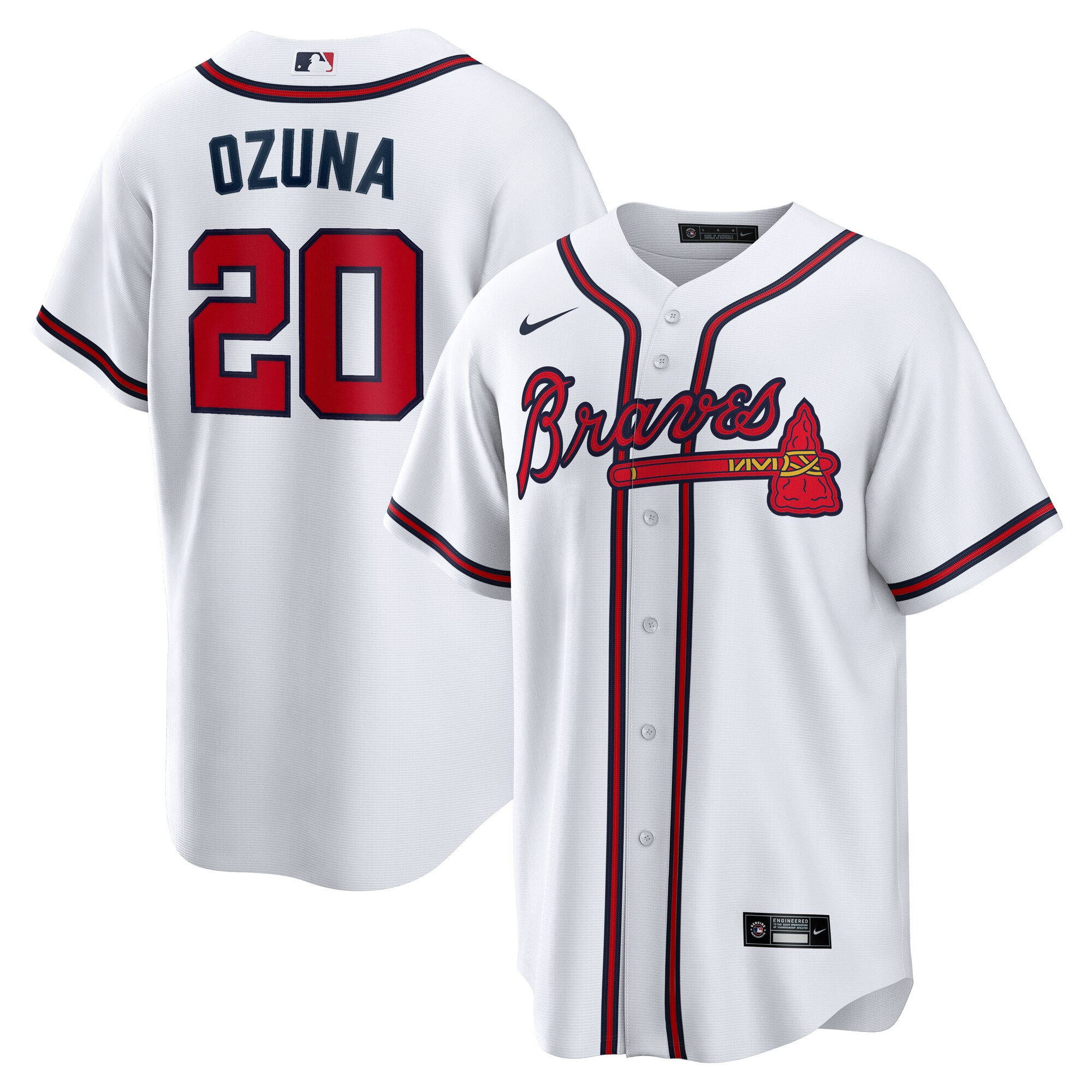 Atlanta Braves Marcell Ozuna White Home MLB Jersey Men's