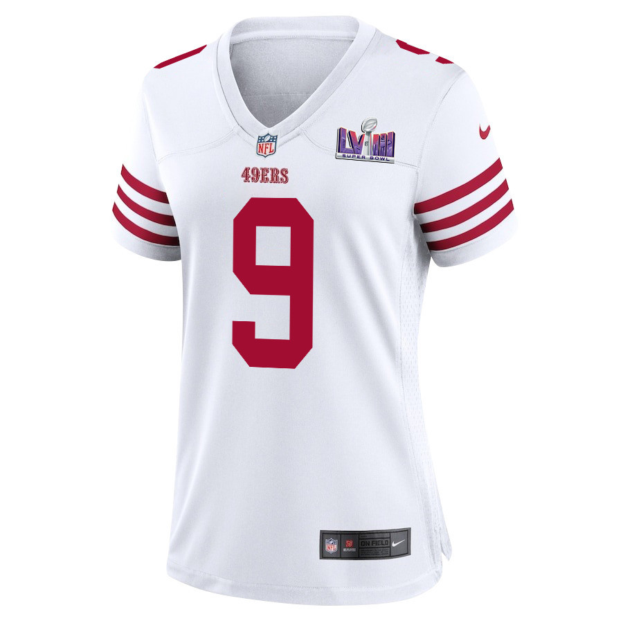 Brayden Willis 9 San Francisco 49ers Super Bowl LVIII Patch Game White NFL Jersey Women's